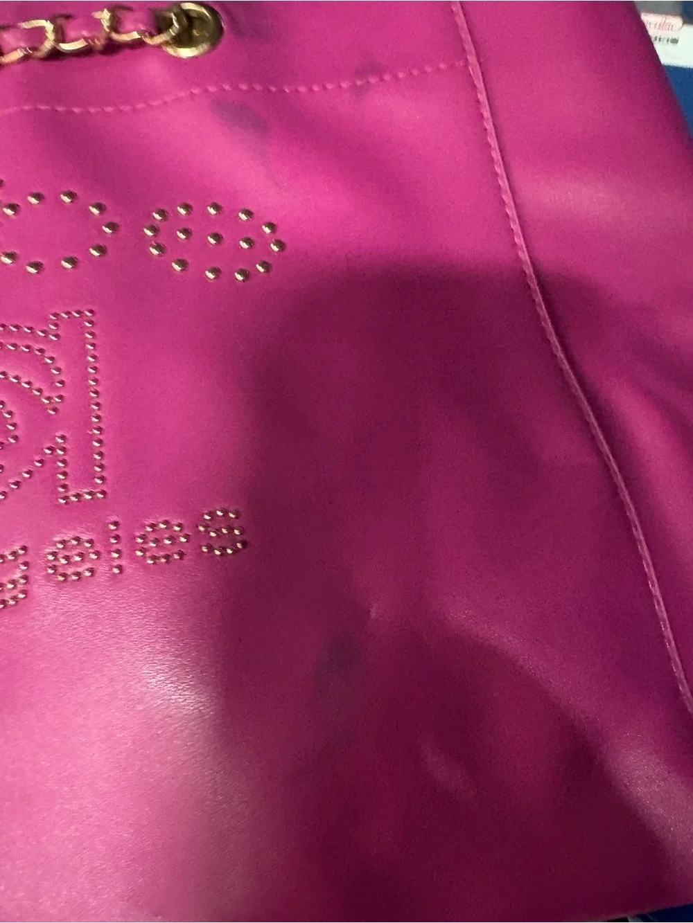 Hot Pink Studded Tote Bag